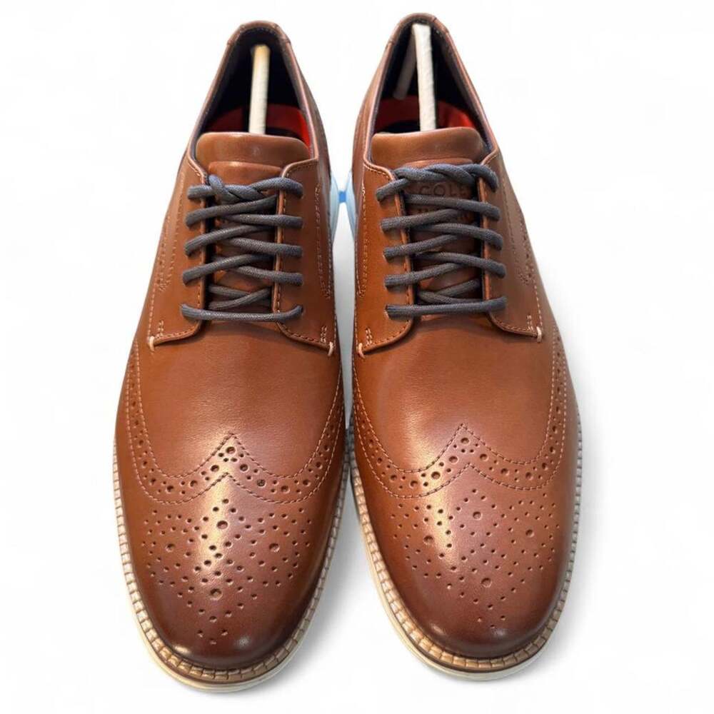 Cole Haan ØriginalGrand Wingtip Oxfords in premium British Tan Woodbury Leather